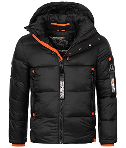 GEO NORWAY Calix Men - Daunenjacke mit Steppjacke Herren Jacke Mantel Warm Warm Futter Winter Herren - Winddichte Jacke Langarm (Schwarz S) von GEO NORWAY