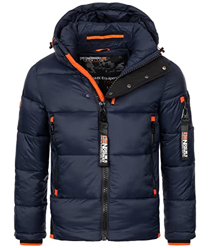 GEO NORWAY Calix Men - Herren Daunenjacke mit Steppung Jacke Mantel Warm Warmfutter Winter Herren - Winddichte Jacke Langarm (Marine M) von GEO NORWAY
