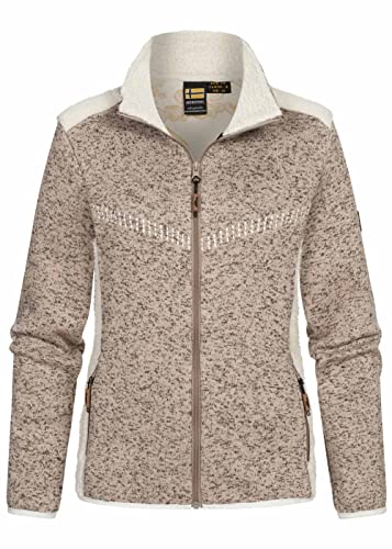 Geo Norway Damen Jacke Teranta Fleecejacke Kontrast Stitching Melange Look WW4795F/GNO S blended grey von Geo Norway