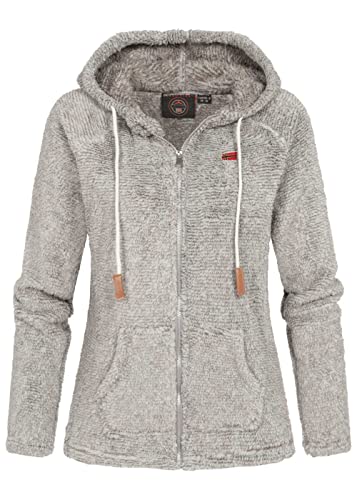 GEO NORWAY Damen Jacke Trigo Fleece Zip Hoodie Melange Look WW3591F-GNO L dark grey von GEO NORWAY