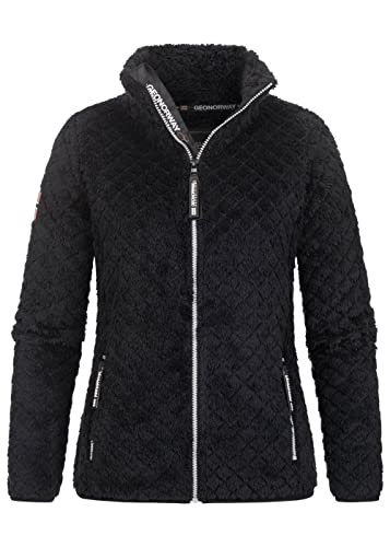 GEO NORWAY Damen Jacke Uparola Fleece Zip Sweater Diamond Stitch WW4889F/GNO M Black von GEO NORWAY