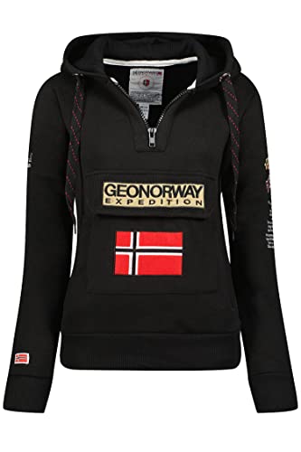 GEO NORWAY Damen Kapuzenpullover Gymclass Lady Black XL von GEO NORWAY