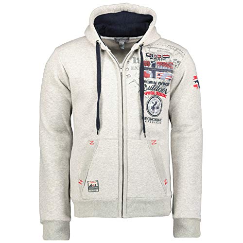 GEO NORWAY Gotham Men - Sweatshirt Mit Kapuze Und Reißverschluss - Herren Logo Sweatshirts - Langarm Warmes Kapuzen Sweatshirt - Casual Sport Sweatshirt GEMISCHT GRAU M von GEO NORWAY