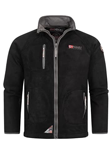 GEO NORWAY Herren Jacke Trekking 2-Tone Zipper Fleecejacke WW2672H/GNO L black/dark grey von GEO NORWAY