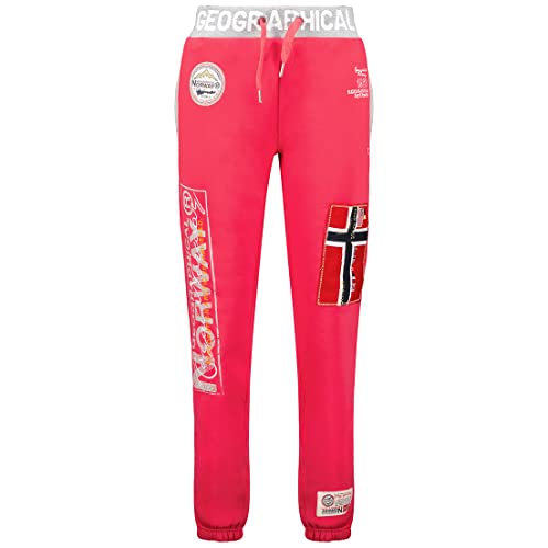 GEO NORWAY Myer Lady - Damen Jogginghose Sporthose Gym - Bequeme Fitness-Trainingshose Elastischer Bund Casual - Damen Yoga-Trainingsanzug Baumwolle Polyester Taschen Rosa Blitz - XL von GEO NORWAY