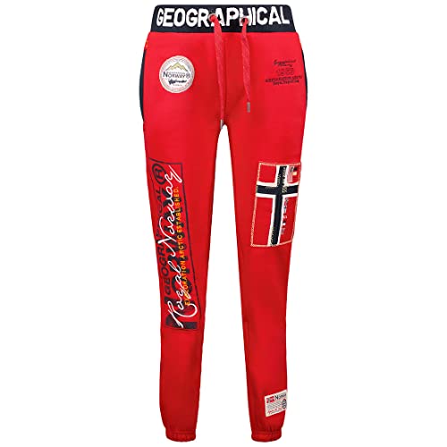 GEO NORWAY Myer Lady - Damen Jogginghose Sporthose Gym - Bequeme Fitness-Trainingshose Elastischer Bund Casual - Damen Yoga-Trainingsanzug Baumwolle Polyester Taschen Rot - M von GEO NORWAY