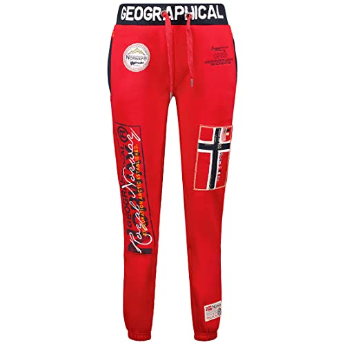 Geo Norway Myer Lady - Damen Jogginghose Sporthose Gym - Bequeme Fitness-Trainingshose Elastischer Bund Casual - Damen Yoga-Trainingsanzug Baumwolle Polyester Taschen Rot - XL von Geo Norway