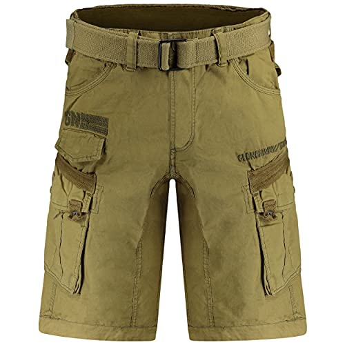 GEO NORWAY PANORAMIQUE MEN - Herren Bermuda Shorts Kurze Manner - Herren Sport Cargo Short Sommer - Regular Herrenshorts Chino Bermudas Shorts Fit Moderne MASTIC XL von GEO NORWAY