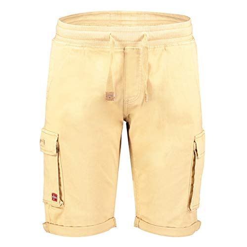 GEO NORWAY PLAIRE Men - Herren Bermuda Shorts - Manner Sport Sommer Shorts - Sommerhose Chino Cargo Shorts Stretch- Herrenshorts Kurze Kordelzug Regular Fit Training Short HoseBeige - XXL von Geographical Norway