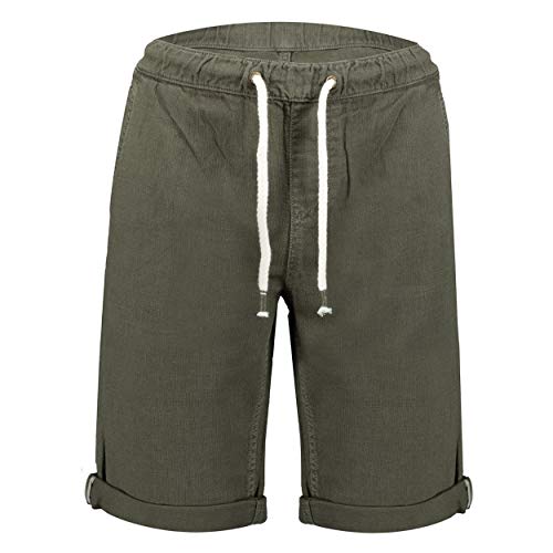 GEO NORWAY Plaisance Herren Bermuda Casual Baumwolle – Shorts Herren Sport Cargo – Shorts atmungsaktiv lässig Chino – Kurze Shorts mit Gürtel – Normale Passform komfortabel (Khaki, L) von GEO NORWAY