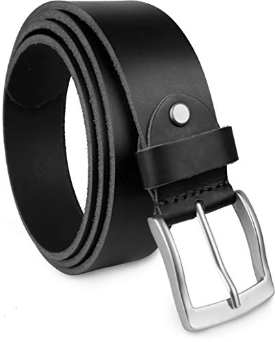 GEOGEO® Ledergürtel aus Büffellleder, 38mm breit und ca. 3-4mm stark, kürzbar GURT01 (100, Schwarz) von GEOGEO