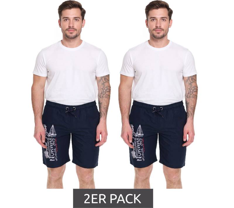 2er Sparpack GEOGRAPHICAL NORWAY Quara Herren Badehose Schwimm-Hose mit Logo-Print Bade-Shorts mit Taschen Schwimm-Shorts 001 Navy 2er Sparpack GEOGRAPHICAL NORWAY Quara Herren Badehose Schwimm-Hose mit Logo-Print Bade-Shorts mit Taschen Schwimm-Shorts 001 Navy von GEOGRAPHICAL NORWAY