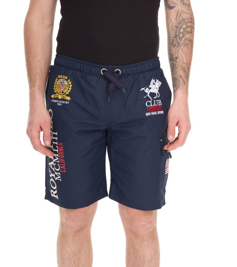 GEOGRAPHICAL NORWAY Herren Badehose Schwimm-Hose mit Logo-Print Bade-Shorts mit Taschen Schwimm-Shorts 001 Navy von GEOGRAPHICAL NORWAY