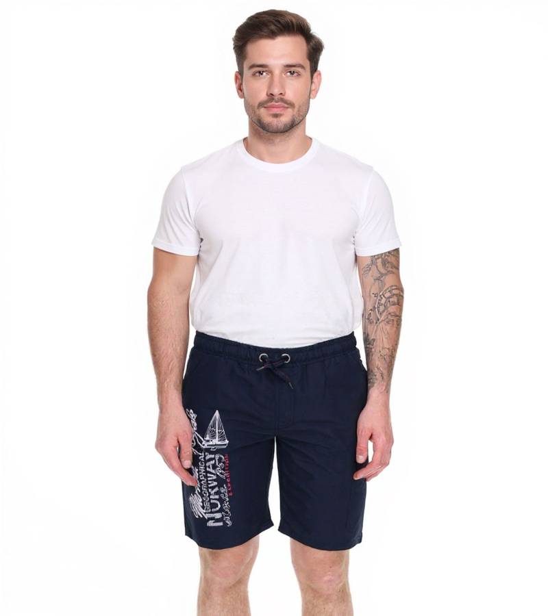 GEOGRAPHICAL NORWAY Quara Herren Badehose Schwimm-Hose mit Logo-Print Bade-Shorts mit Taschen Schwimm-Shorts 001 Navy von GEOGRAPHICAL NORWAY