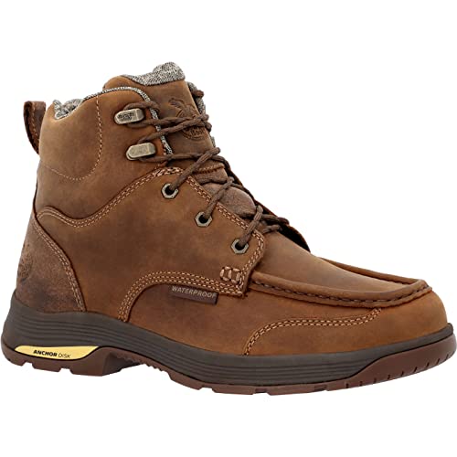 GEORGIA BOOT Athens SuperLyte Moc-Toe Arbeitsstiefel, wasserdicht, Braun, Größe 45 (B) von GEORGIA BOOT