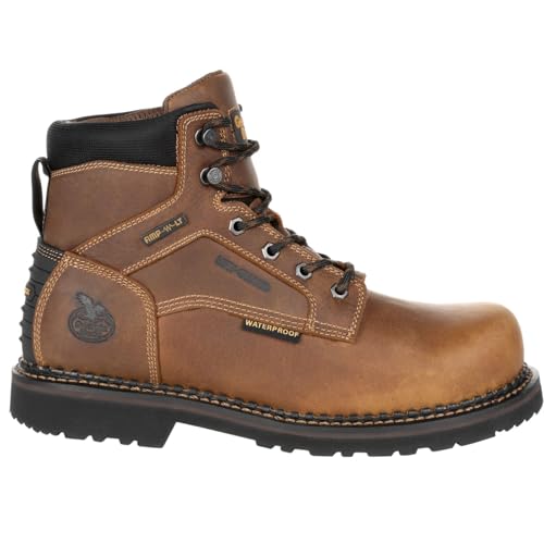 Georgia Giant Revamp Arbeitsstiefel mit Stahlkappe, Innenfutter, Met-Guard, wasserdicht, Braun, Größe 47 (B) von GEORGIA BOOT