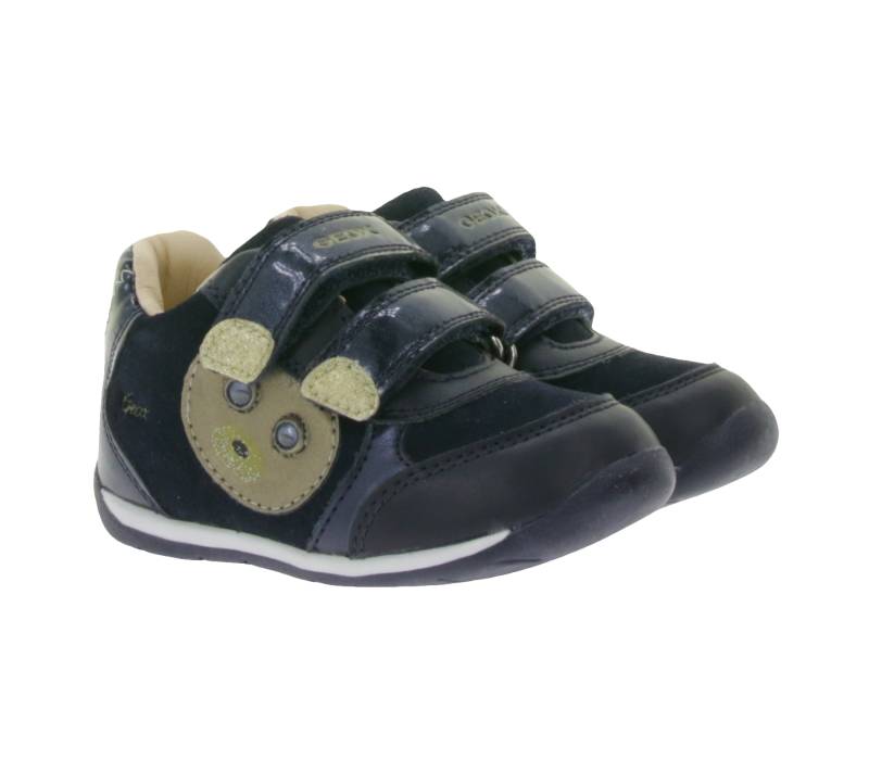 GEOX B Each G. B Kleinkinder Sneaker mit atmungsaktiver Sohle Mid-Cut-Schuhe mit Echtleder mit Klettverschluss Baby-Schuhe B160AB 022HI C4021 Dunkelblau von GEOX