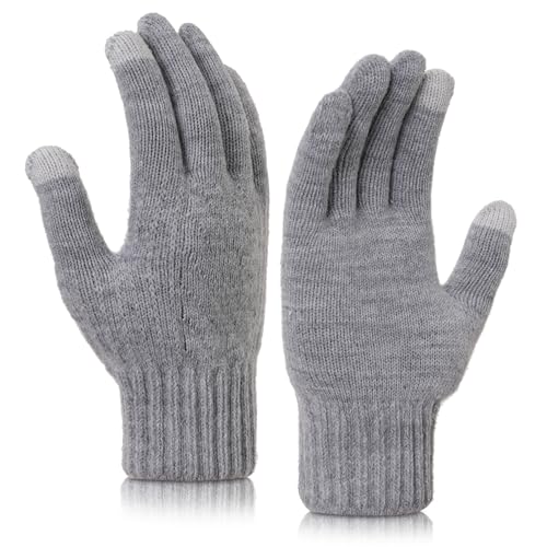 GERIINEER Winterhandschuhe Touchscreen Strickhandschuhe Fingerhandschuhe Sport Warm und Winddicht Winter Handschuhe für Skifahren Radfahren Geeinget für Damen und Herren von GERIINEER