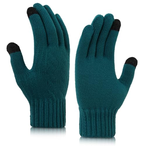 GERIINEER Winterhandschuhe Touchscreen Strickhandschuhe Fingerhandschuhe Sport Warm und Winddicht Winter Handschuhe für Skifahren Radfahren Geeinget für Damen und Herren von GERIINEER