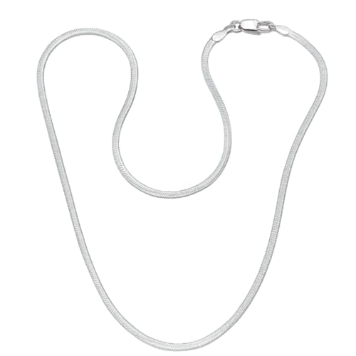 GERMALY® Damen Halskette Schlangenkette 45 cm Edelstahl Silberoptik flexibel robust mit Karabinerverschluss und LED-Geschenkbox eleganter Halsschmuck langlebig nickelfrei von GERMALY