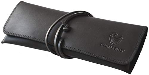 GERMANUS Federmäppchen Strap, Leder - Made in EU (Schwarz) von GERMANUS