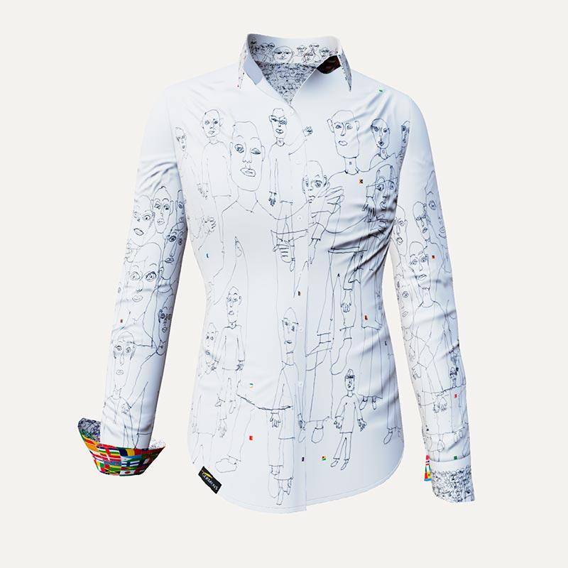 ARTIKEL 3GG - Weiß schwarze Bluse - GERMENS ARTIKEL 3GG - Weiß schwarze Bluse - GERMENS von GERMENS DE