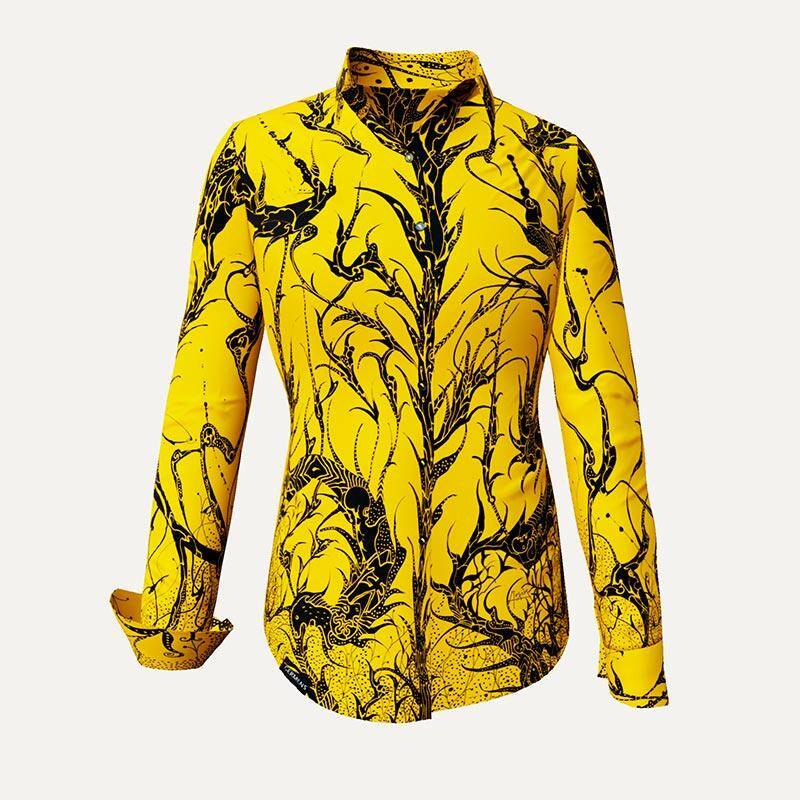 DORNRÖSCHEN YELLOW - Gelbe Bluse mit schwarzer Zeichnung - GERMENS DORNRÖSCHEN YELLOW - Gelbe Bluse mit schwarzer Zeichnung - GERMENS von GERMENS DE