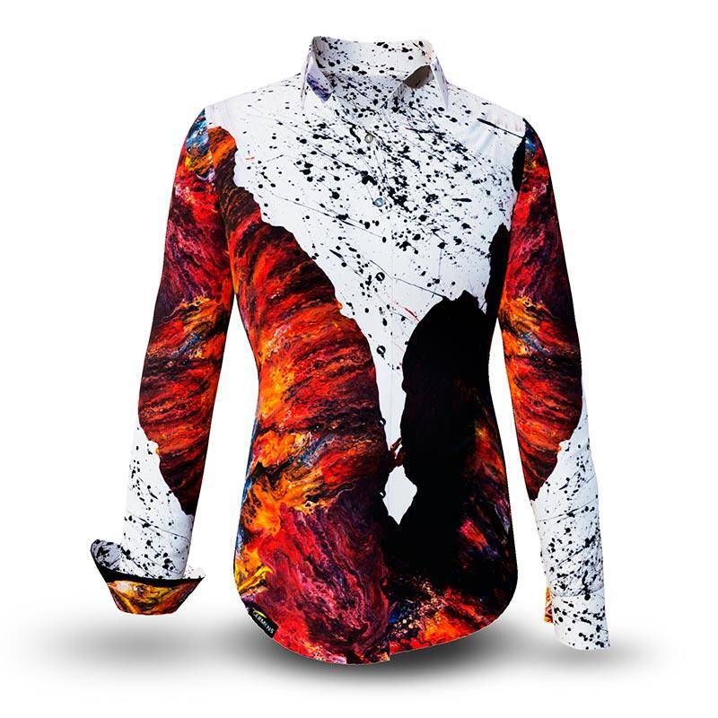 FIRE & ICE - Schwarz weiße Bluse mit Rot - GERMENS von GERMENS DE