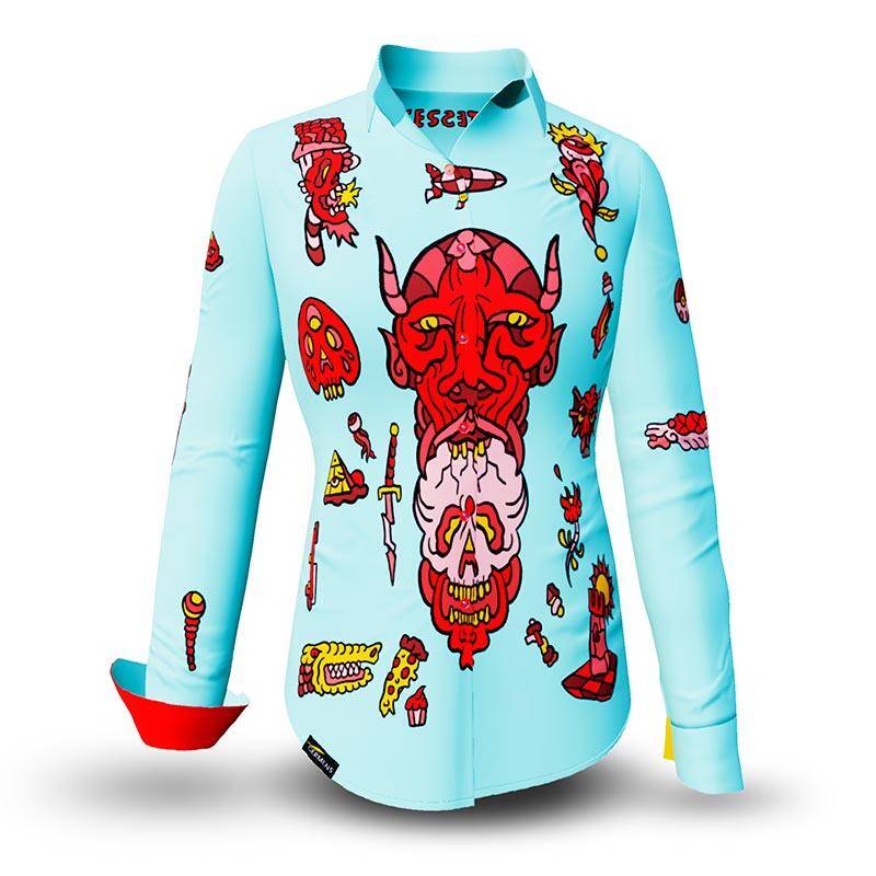 FLASH - Hellblaue Bluse mit Teufel - GERMENS von GERMENS DE