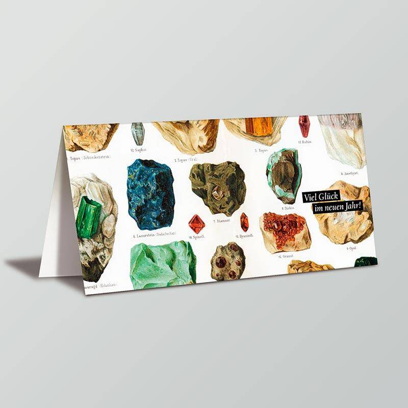 Grußkarte Mineralien - Gezeichnete Darstellungen von Mineralien von GERMENS DE