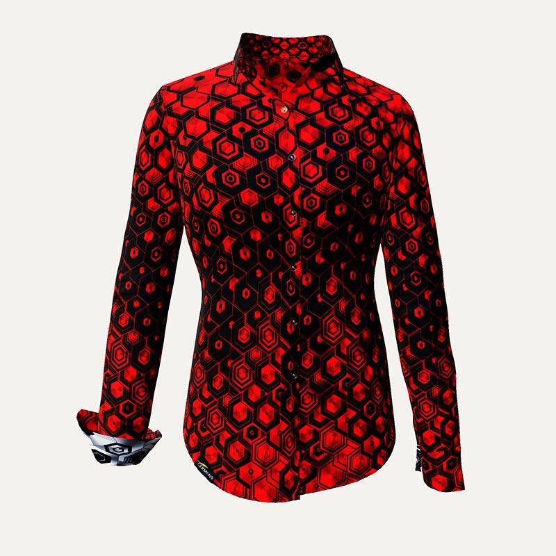 HEXAGON ZINNOBER - Rot schwarze Damenbluse - GERMENS von GERMENS DE