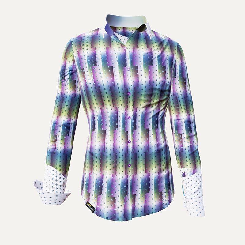 HYPERLINK - Violett grün gekachelte Bluse - GERMENS von GERMENS DE