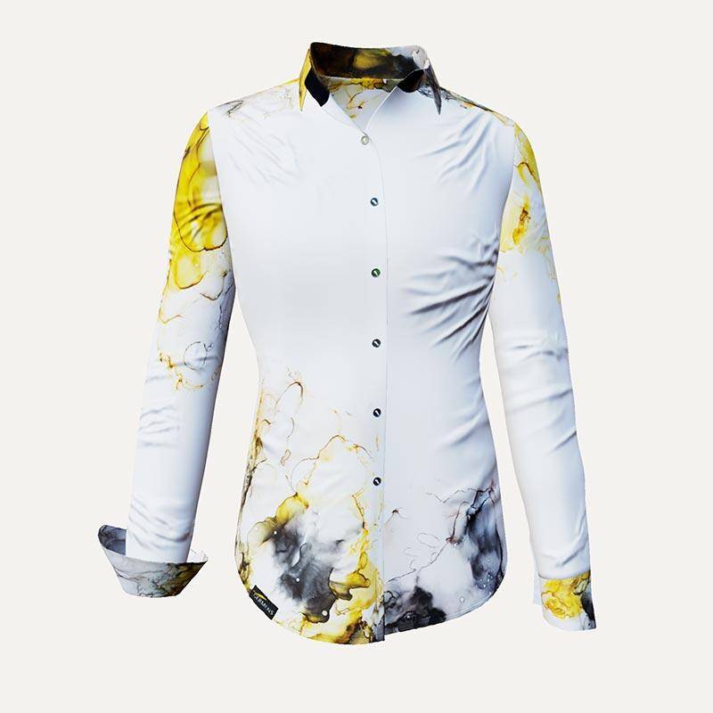 NEBULA - Weiß gelb graue Bluse - GERMENS NEBULA - Weiß gelb graue Bluse - GERMENS von GERMENS DE