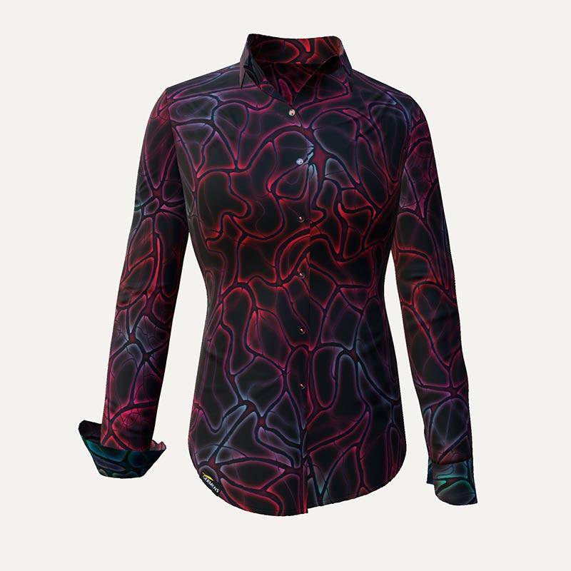 NETWORK DELPHI - schwarze Bluse mit rot blau schwarzer Struktur - GERMENS NETWORK DELPHI - schwarze Bluse mit rot blau schwarzer Struktur - GERMENS von GERMENS DE