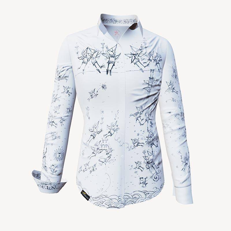 SCHRÄGE VÖGEL - Weiße Bluse mit Vögeln - GERMENS SCHRÄGE VÖGEL - Weiße Bluse mit Vögeln - GERMENS von GERMENS DE