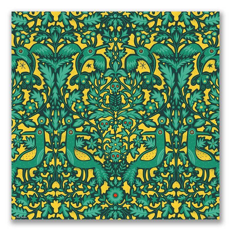 SKULL - Großes grün gelbes Seidentuch - GERMENS SKULL - Großes grün gelbes Seidentuch - GERMENS von GERMENS DE