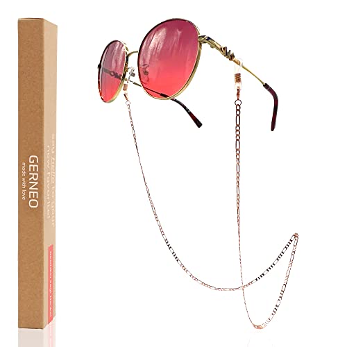 GERNEO® – Cairns – Premium Brillenkette Damen & Brillenband Damen in diversen Farben – 18 Karat vergoldet in Rosegold – Unisex für Lesebrille & Sonnenbrille von GERNEO