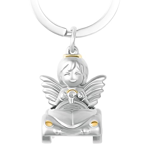 GERNEO® – DAS ORIGINAL – Jolien – Premium Schutzengel Schlüsselanhänger im Auto – Glücksbringer für sicheres Fahren in Gold von GERNEO