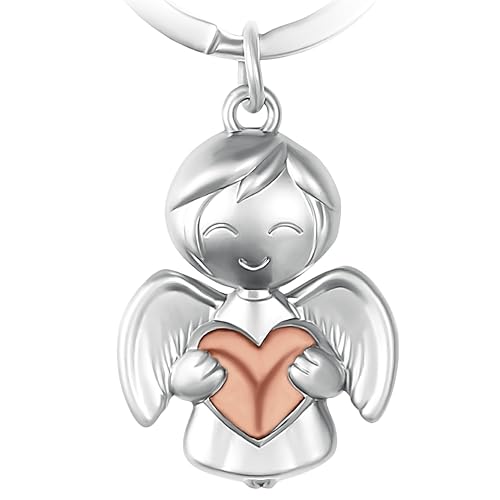 GERNEO® – DAS ORIGINAL – Luna – Premium Schutzengel Schlüsselanhänger – Symbol für Freundschaft & Liebe – Glücksbringer in Roségold von GERNEO