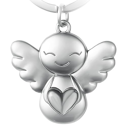 GERNEO® – DAS ORIGINAL – Maya – Premium Schutzengel Schlüsselanhänger – Ein Herz für Dich – Edler Glücksbringer in Silber von GERNEO