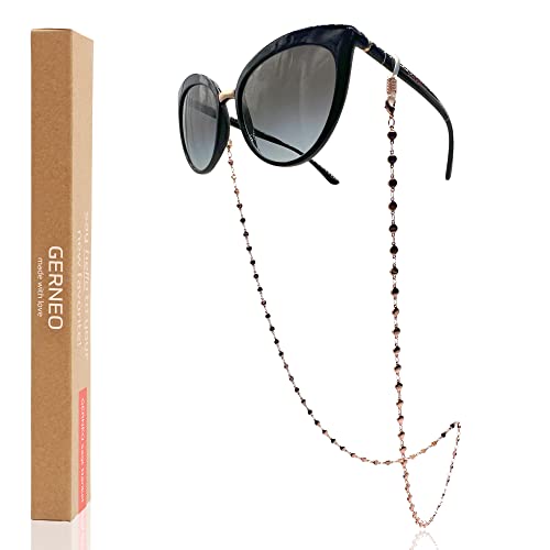 GERNEO® – Porto – Premium Brillenkette Damen & Brillenband Damen in diversen Farben – 18 Karat vergoldet in Rosegold – Unisex für Lesebrille & Sonnenbrille von GERNEO