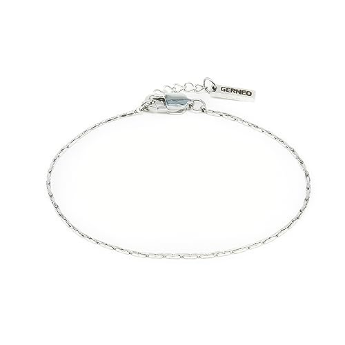 GERNEO® – Sylt – Premium Armband in diversen Farben – aus Edelstahl (316L) Chirurgenstahl – Verstellbar 18cm + 2cm (Silber) – Unisex für Frauen & Männer von GERNEO