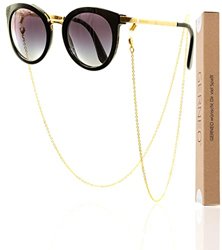 GERNEO - DAS ORIGINAL - Premium Brillenkette Damen & Brillenband Damen in diversen Farben - 18 Karat vergoldet in Gold - Unisex für Lesebrille & Sonnenbrille von GERNEO