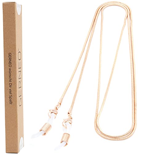 GERNEO - DAS ORIGINAL - Premium Brillenkette & Brillenband in diversen Farben - aus 18 Karat Gold oder 925er Silber - feingliedrig (rosegold) - Unisex für Lesebrille & Sonnenbrille von GERNEO