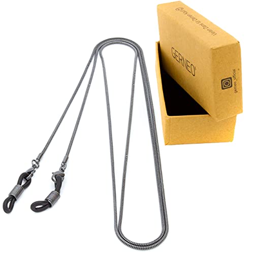 GERNEO - DAS ORIGINAL - Premium Brillenkette & Brillenband in diversen Farben - aus 18 Karat Gold oder 925er Silber - feingliedrig (schwarz) - Unisex für Lesebrille & Sonnenbrille von GERNEO