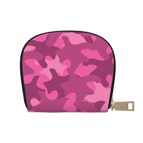 GERRIT RFID-Kreditkartenetui, klein, Leder, Reißverschluss, Kartenetui für Damen und Herren, Pink Camouflage, Pink/Camouflage, Einheitsgröße von GERRIT