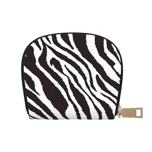 GERRIT RFID-Kreditkartenetui, klein, Leder, Reißverschluss, Kartenetui für Damen und Herren, Pink Camouflage, Schwarz-weiße Zebra-Textur, Einheitsgröße von GERRIT