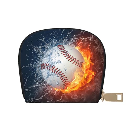 GERRIT RFID-Kreditkartenhalter, Basketball-Textur, klein, Leder, Reißverschluss, Kartenetui für Damen und Herren, Baseball1, Einheitsgröße von GERRIT