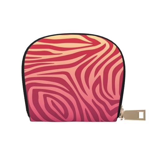 GERRIT RFID-Kreditkartenhalter, Marine-Abzeichen, Retro-Anker, klein, Leder, Reißverschluss, Kartenetui für Damen und Herren, Magenta Zebra Print, Einheitsgröße von GERRIT