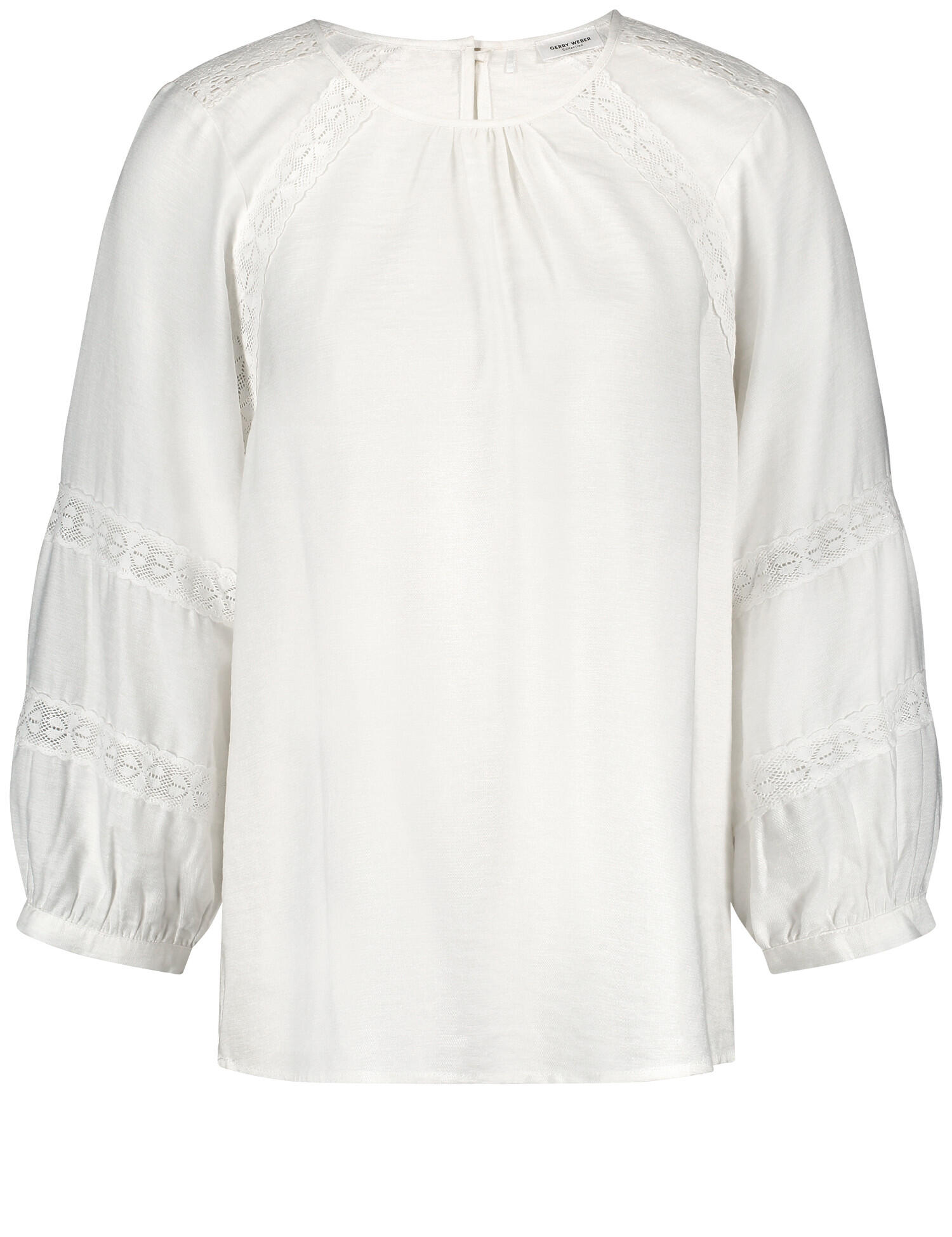 GERRY WEBER Collection - 3/4 Arm Bluse mit Spitzendetails off-white - Gr. - 36 von GERRY WEBER Collection